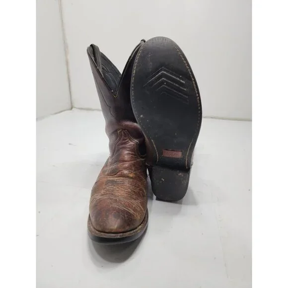 Tony Lama Mens Leather Pull On Western Cowboy Work Boots Brown Size 9 EE Tony Lama Cowboy Boots Vintage Narrow Mens 8.5 9 B Classic  main image 4